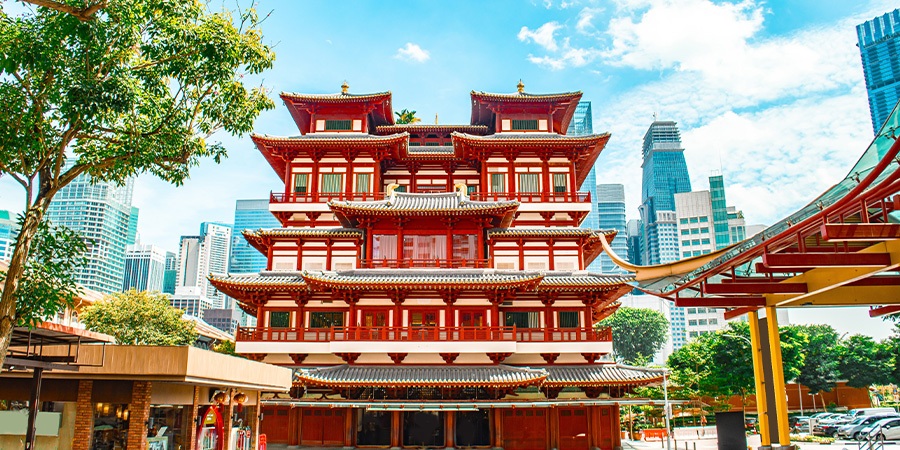 シンガポールの赤い建物